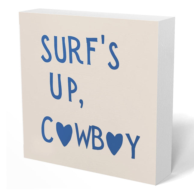 UNCDLV Coastal Cowgirl Decor, Beachy Room Decor, Surf's Up Cowboy Surf Desk Decorate, Coastal Decorate for Home Beach Cowboys, 5x5 Inch