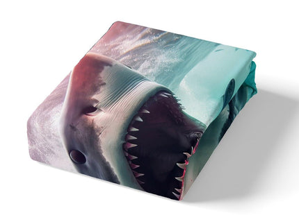 Kids Shark Bedding Set Full 3D Ocean Animal Duvet Cover for Girls,Boys,Teens 3 Pcs Hawaiian Beach Theme Bedding Underwater Children Bedspread Ocean Sea Sharks Pattern Printed on Blue Comforter Cover