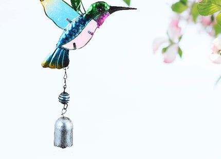 Hummingbird Decor with Bell, Hummingbird Wind Chimes, Hanging Bell Decorations for Yard, Garden, Home and Outdoor, Gift for Mom