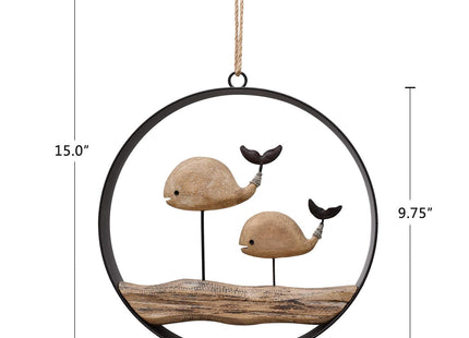 Wooden Whale Wall Decor Hanging Whale Decoration Nautical Beach Theme Home