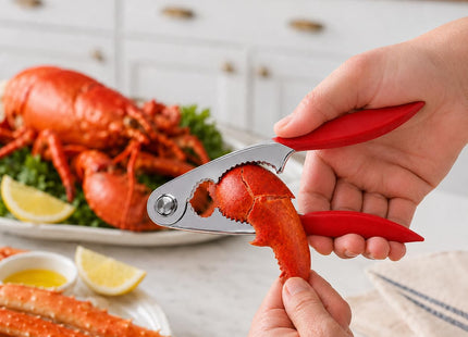 Maine Man Spring-Action Lobster Cracker, Chrome-Plated Zinc Alloy and Silicone