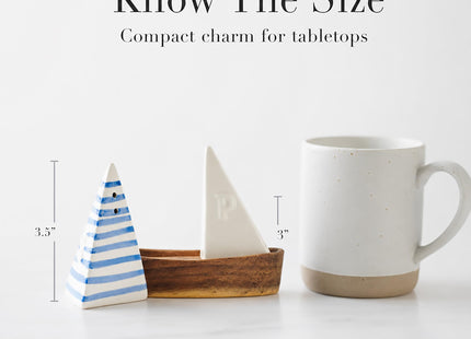 Mud Pie Sailboat Salt and Pepper Shaker Set