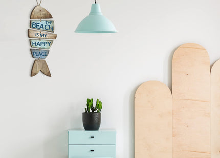 Qunclay Beach Wall Decor Wooden Beach Decoration for Home Coastal Fish Sign