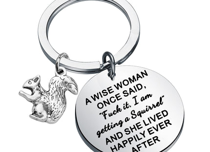 TGBJE Squirrel Gift Squirrel Mom Gift Squirrel Charm Keychain For Woman Girl Squirrel Lover Gift Squirrel Jewelry (Wise Squirrel)