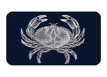 ZJSYXXU Nautical Crab Door Mat - Indoor Outdoor Ocean Rugs Entrance Beach Welcome Mat Navy Blue Kitchen Mat, Front Door Porch Outdoor, 17x30 Inch