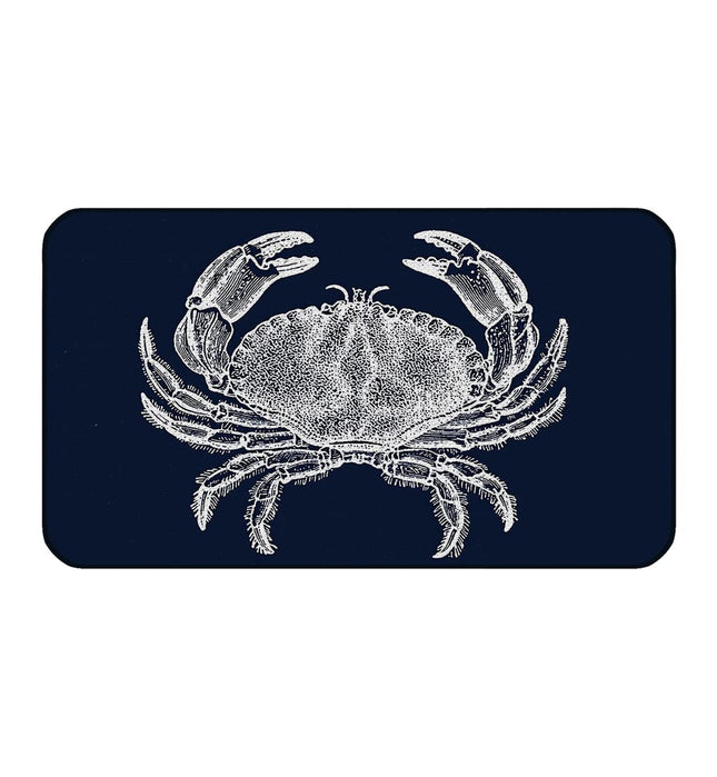 ZJSYXXU Nautical Crab Door Mat - Indoor Outdoor Ocean Rugs Entrance Beach Welcome Mat Navy Blue Kitchen Mat, Front Door Porch Outdoor, 17x30 Inch