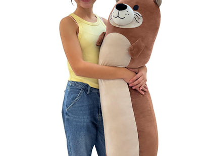 Tezituor Long Otter Plush Pillow,39.5" Giant Otter Stuffed Animal Soft Cuddly Sea Otter Long Body Pillow Sleeping Hugging Case Pillow Plush Toy Gifts for Kids Girlfriends Birthday Valentines Day