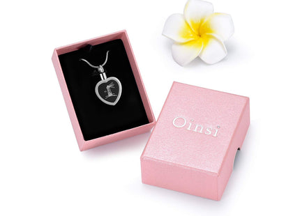 Oinsi Lighthouse Heart Cremation Necklace For Ashes For Men Keepsake Memorial Urn Pendant Jewelry (Silver Tone)