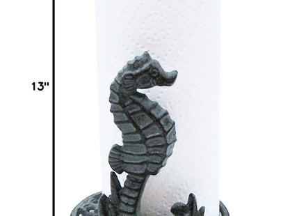 Sea Horse Paper Towel Holder, Nautical Kitchen Accessories, Freestanding Countertop Organization, 13 Inches
