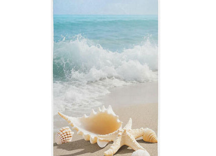Wamika Beach Seashell Starfish Hand Towels Sea Ocean Wave Summer Bathroom Towel Ultra Soft Absorbent Multipurpose Towels for Hand,Face,Gym,Sports Home Decor, 16x30