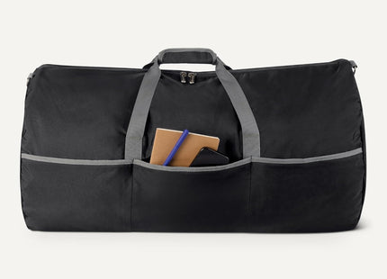 Amazon Essentials Extra Large Foldable Nylon Duffel Bag for Travel/Storage with Zippered Pockets, 32.4", 150L, 50-LBS Capacity, Black (Previously Amazon Basics)