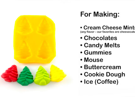 EDELAINE'S Pine Tree Christmas Silicone Molds, 4 Cav. Homemade Candy Making