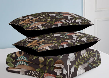 SOULZZZ Soft Mushroom Printed Comforter Twin- Luxurious Forest Natural Brown Mushroom Bedding Set - Mushroom Home Decor Bed Set for Girls Boys