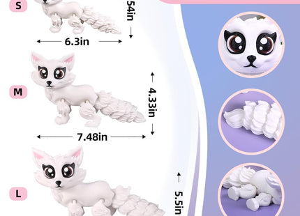 3D Printed Fox, Articulated Animal Fidget Toy, Cute Movable Fox (Small)
