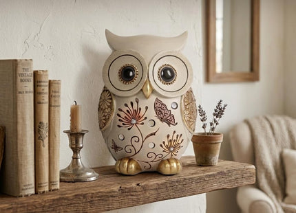 Xintim Owl Figurine for Home Decor, Owl Statue and Cute Owl Whimsical Decor