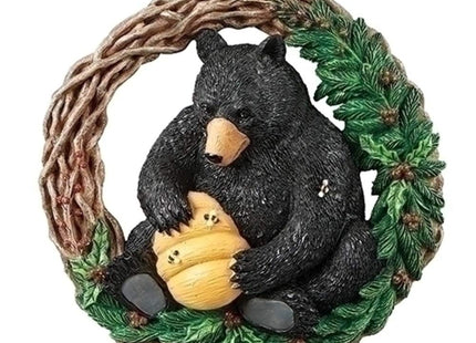 Roman 133401 Black Bear Wreath Ornament, 3.5 inch, Multicolor