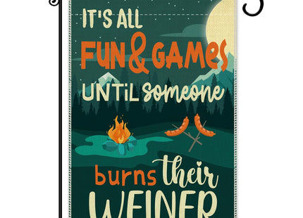 Hafhue Funny Hot Dog Campfire Camping Outdoor Garden Flag 12.5x18 In