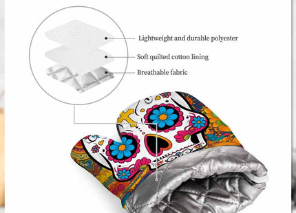 Mxocom Lighthouse at Night Heat-Resistant Oven Mitts and Pot Holder Moon and Stars in The Evening Sky Kitchen Non-Slip Cooking Microwave Gloves for Cooking Baking Grilling
