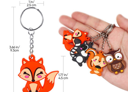 iMagitek 24 Pack Woodland Animal Keychains for Woodland Party Supplies, Birthday Party Bag Fillers, Birthday Gifts, Woodland Animals Lover Gifts , Woodland Party Return Gifts