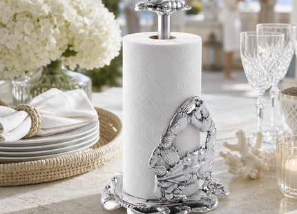 Arthur Court Crab Paper Towel Holder - Coastal Ocean Theme Metal Kitchen Accessory - 13 Inches Tall