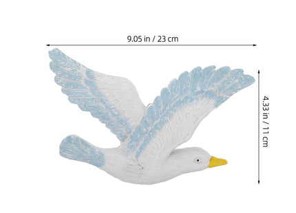 HEALLILY Mediterranean Style Seagull Wall Hanging Decoration 3Pcs Resin Seabirds Nautical Wall Sculptures Coastal Home Decor for Living Room Bar Cafe
