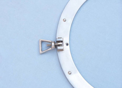 Hampton Nautical Brushed Nickel Decorative Ship Porthole Nautical Mirror, 12"
