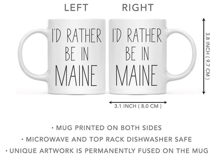 Andaz Press U.S. State 11oz. Coffee Mug Gift, I'd Rather Be in Maine, 1-Pack, Long Distance College Going Away Study Abroad Birthday Christmas Gifts