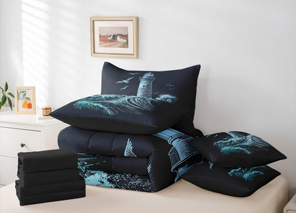 Erosebridal Boys Nautical Comforter Set Men Lighthouse Bed in a Bag Queen