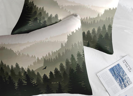 Pamnest Queen Comforter Set with Sheets, 7 Pieces Mountain Forest Bedding