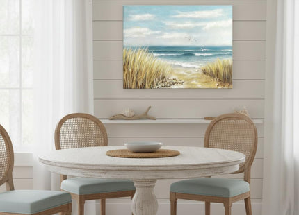 arttitue Coastal Canvas Wall Art Decor: Beach Ocean Picture Artwork Seascape Sea Scenery Painting Abstract Seaside Grass Seagull Print Decorations for Living Room Bedroom Office Home 36 x 24 Inches