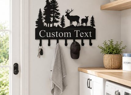 efcustomgifts Antler Key Holder for Wall, Custom Deer Antler Metal Key Hooks Key Hanger Decor for Kitchen, Entryway, Hallway, Office, Doorway Housewarming Gifts new Home