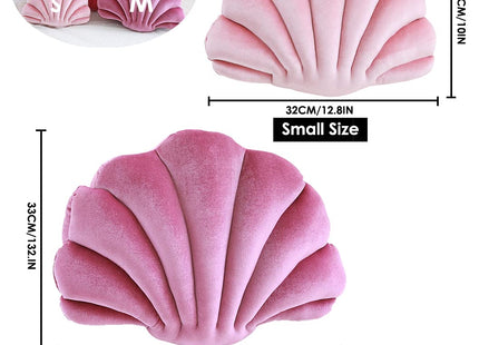 Patty Both Seashell Decorative Pillow Velvet Seashell Throw Pillow, Sea Shell Shaped Throw Pillow Decorative Pillows for Bed Couch Home Office Decor (Pink, Small(12.8 * 10in 0.3kg))