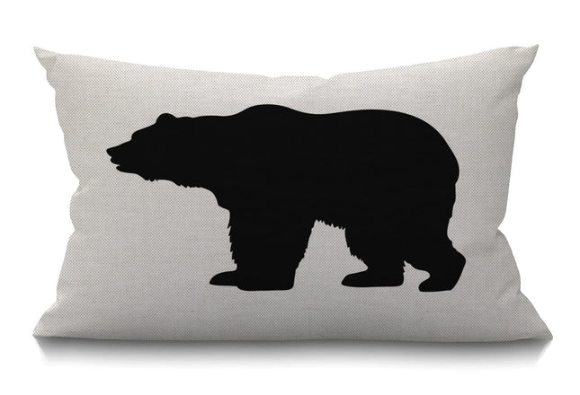 Smooffly Bear Pillow,Throw Pillow Cover Black Bear Decorative Pillow Case Home Decor 20x12 Inches Pillowcase