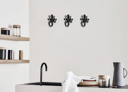 FANYUN 5 Pack Coat Hooks Wall Hooks, Octopus Decorative Wall Mounted Hooks Rustic Metal Hanger for Towel, Key Holder, Hanging Coats, Scarves, Bags, Purses, Backpacks Home Decor (Octopus)