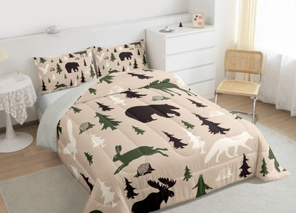 Feelyou Cabin Lodge Comforter Set Twin Size 3 Pcs for Kids Boys Girls