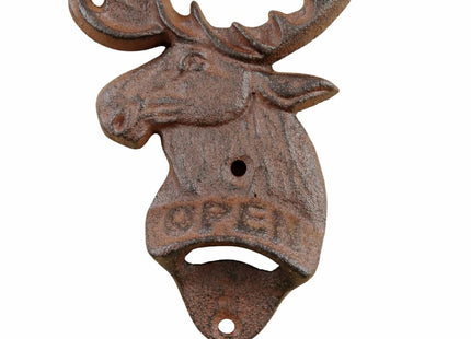 Cast Iron Moose Bottle Opener Wall Mounted Rustic