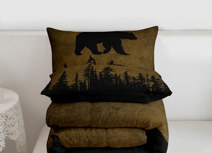 Erosebridal Bear Buffalo Plaid Comforter Set Twin Size 2 Piece Bedding Set