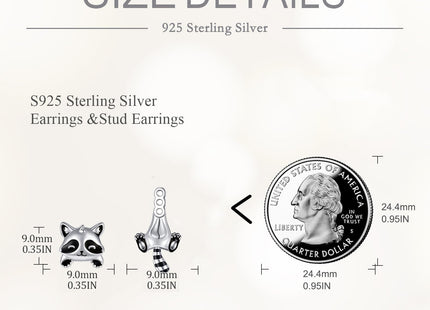 VONALA Raccoon Earrings for Women 925 Sterling Silver Raccoon Jewelry Gifts