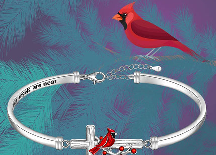 Cardinal Cross Gifts Bracelets for Women Sterling Silver Cardinal Bracelet
