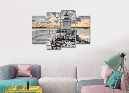 LoveHouse Lighthouse Wall Art Sunset Beach Pictures Decor