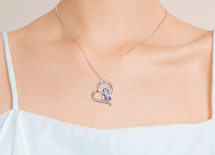 YFN Owl Necklace Sterling Silver I Love You Forever Heart Owl Gifts for Women