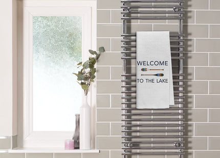 DIBOR Welcome to The Lake Paddle Oar Decorative Absorbent Drying Cloth Hand & Tea Towels - Lake Life Gifts