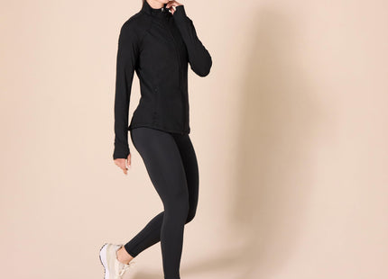 Amazon Essentials Women's Fleece Full-Zip Jacket - Brushed Tech Stretch, Black, Large (Available in Plus Size)