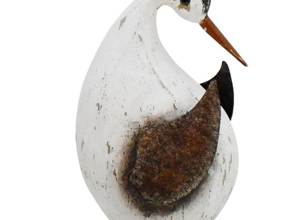 Wood Bird Statue Nautical Tabletop Decor Decorative Seabird Sculpture