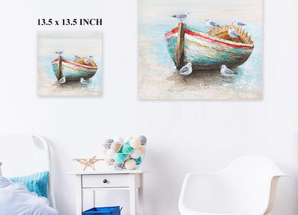 Kunstorner Coastal Wall Decor Seagull Decor Coastal Seascape Art Seagull Canvas Prints Wall Art Prints for Living Room Wall Decor Gallery Artwork 13.5"x13.5"