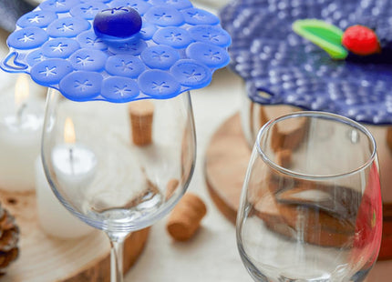 Charles Viancin Blueberry 4in Silicone Drink Covers, Set of 2