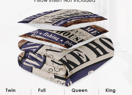 WeCozy Queen Comforter Set, 3 Pieces Cabin Fishing Bedding, All Season