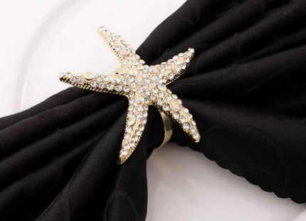 Joyindecor Nautical Starfish Napkin Rings Set of 6 for Party Wedding Decor