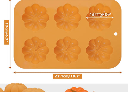 Webake Pumpkin Cake Mold Silicone 3D Pumpkin Cupcake Pan for Baking Dessert Mousse Mold Tray for Halloween Thanksgiving (2 PCS)