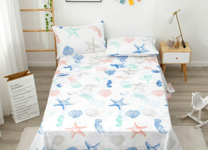 JSD Coastal Beach Theme Kids Twin Sheet Set 3 Piece Deep Pocket